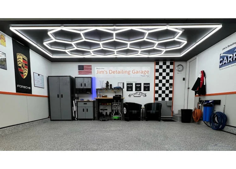 Hexagon LED Lighting Car Detail Garage Workshop Retail Lighting Honeycomb Hex